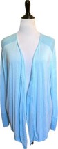 Chicos Cardigan Sweater Size XL / 3 Aqua Blue Open Draped Front Womens - $29.70