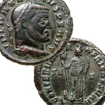 MAXENTIUS Carthage mint Goddess AFRICA holding tusk in Elephant Headdress Coin - £196.43 GBP