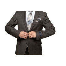 Mens TOMMY HILFIGER Suit Wool Blend 2 Button Side Vent Shark Texture 0132 Brown image 6