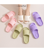 Solid Color Thick Bottom Home Slippers Non-slip Floor Bathroom Slipper - $15.94