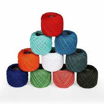 Cotton Crochet Threads Knitting Craft Making Mercerized Sewing Yarn Multicolor - £13.88 GBP