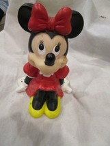WDW Disney Vintage Minnie Mouse Rubber Figurine Sitting Pose Rare Hard t... - $9.99
