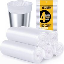 Yesimun Small Trash Bags - 100 Count Trash Bag, White Small 4 Gallon 18 ... - $9.90