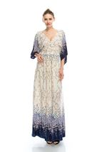 Dainty Floral Ivory Cream and Purple Romantic Maxi Dress S M or L, Lola&#39;s - £35.23 GBP