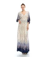 Dainty Floral Ivory Cream and Purple Romantic Maxi Dress S M or L, Lola&#39;s - £35.96 GBP