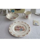 Royal Doulton Bunnykins 3 Piece Children Set Mug Cereal Bowl Plate Rough... - $25.00