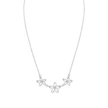 Sterling Silver 18&quot; Flower Design Necklace - £21.61 GBP