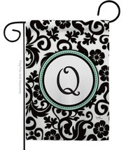 Damask Q Initial Garden Flag Simply Beauty 13 X18.5 Double-Sided House Banner - £15.96 GBP