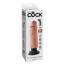 King Cock 6in Vibrating Cock Flesh - $30.04