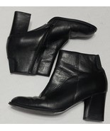 Bootolina Sabrina Ankle Boots Booties Black Leather Block Heel Zip Women... - €16,68 EUR