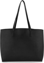 Lulu Dharma Black Vegan Leather Tote Women Bag Elegant Stylish Casual - $29.02