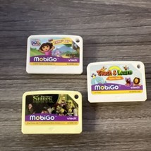 Mobigo Touch &amp; Learn Game Pack, Dora, Shrek Cartridges Only. Lot Of 3 - £14.53 GBP