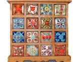 Terrapin Trading Fair Trade Mangowood 16 Drawer Hand Painted Indian Cera... - £92.20 GBP