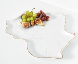 Fall Leaf Serving Platter Turkey Platter 100% Dolomite NWOT Chic And Tonic Brand - £24.59 GBP