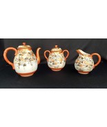 Vintage Geisha Creamer, Sugar Bowl &amp; Tea Pot. Signed.  Made In Japan. - $622.21 MXN