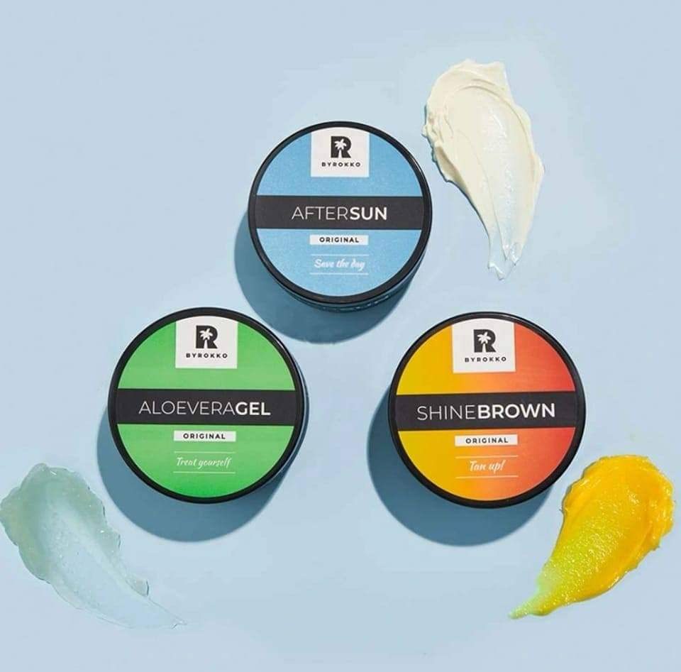 BYROKKO Shine Brown Tanning Cream 7.11 Fl. Oz. (210 ml) + After Sun Cream 6.09 F