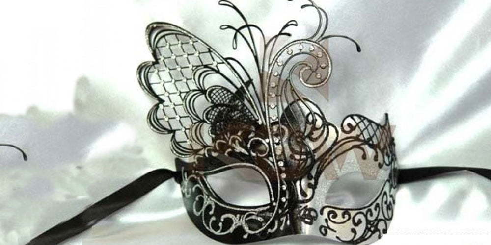 Kbw Women&#39;s Venetian Mask with Metal Side Butterfly Masquerade Mask,Blac... - $42.35