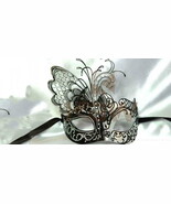 Kbw Women&#39;s Venetian Mask with Metal Side Butterfly Masquerade Mask,Blac... - $57.71 CAD