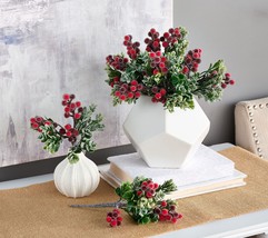 Set of 8 Glistening Berry and Boxwood Picks by Valerie in Red - £155.06 GBP