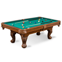 Pool Table Billiards 7.3 Foot Wooden Cue Balls Game Room Dorm Green Felt Cloth - £1,033.38 GBP