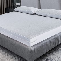 Zippered Mattress Encasement, Soft Cotton Terry Surface, Durable, Queen - £35.17 GBP