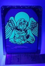 90s Cat Glow in the Dark Prism Angel Vending Machine Sticker Religious Afterlife - £11.02 GBP