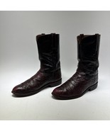 Lucchese Vintage Black Cherry Ostrich Western Roper Boots L8284 size 9 D... - £152.78 GBP