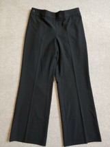 Talbots Classic Side Zip Dress Pants Womens Size 8 Petite Black Bootcut Stretch - £18.99 GBP
