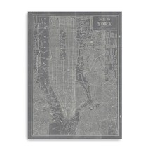 HomeRoots 399015 48 x 32 in. Gray &amp; White Aerial New York Map Canvas Wal... - £155.06 GBP