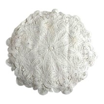 Bread Basket Cover Fancy Lace Crochet Round Doily Cream 13 Inch Wide Vintage - £22.52 GBP