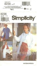 Simplicity 8236 Misses&#39; Split Skirt, Slim Skirt &amp; Shirt-Jacket 12,14,16 ... - $9.47