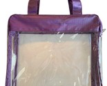 Vintage Olay Purple Clear Cosmetic Makeup Bag Tote Purse Football Camping - $11.30