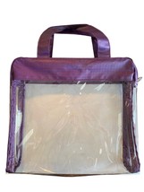 Vintage Olay Purple Clear Cosmetic Makeup Bag Tote Purse Football Camping - £9.03 GBP