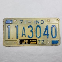 1971 - 1972 Indiana License Plate 11 A 3040 -- ORIGINAL!! - $14.96