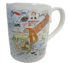 Austin Texas Coffee Tea Mug cup CatStudio Geography Collection 2012 cera... - £19.77 GBP