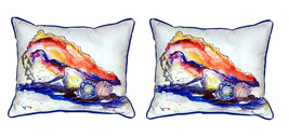Pair of Betsy Drake Betsy’s Conch Large Indoor Outdoor Pillows 11X 14 - £55.52 GBP