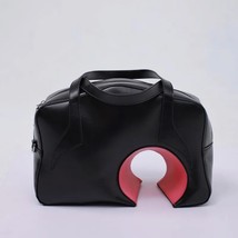 FIRMRANCH Korea Personality  Round Hole Unisex Style Man Woman Black Handbag Big - £141.64 GBP