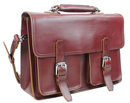Vagarant Traveler 18 in. Extra Large Pro Leather Briefcase Laptop Bag - Fit (17  - £242.59 GBP