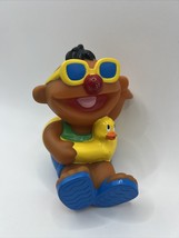 Sesame Street Mattel Bath Toy 2004 Ernie with Duck Float Tube & Sunglasses - $8.15