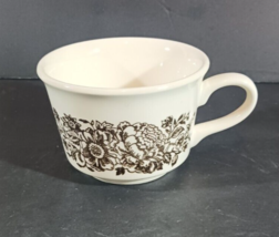 Vintage ROYAL CHINA JEANNETTE COFFEE CUP MUG SUSSEX Brown Flowers Ironware - $11.69 CAD