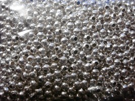 Sterling silver plated 3mm seamed smooth round spacer beads 5000pcs lot FPB202B - £15.78 GBP