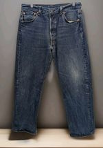 Levis 501 Jeans Straight Leg Button Fly Med Stonewash 36x32 - $22.28
