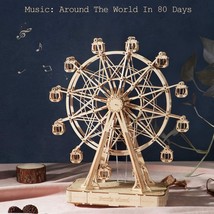 Robotime DIY Wooden Rotatable Ferris Wheel Model With Playing Music Toys For Chi - £52.31 GBP