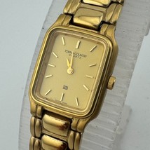 Town &amp; Country Quartz Watch Women Gold Tone Rectangle Analog ~For Parts ... - $23.74
