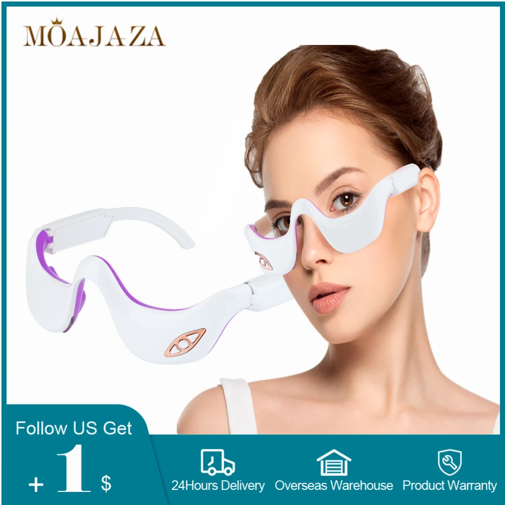 3D Smart Electric Eye Massager with Heat Infrared Light Therapy EMS Microcurrent - £18.22 GBP