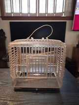 Vintage Retro Transparent Plastic Bird Cage Travel Carrier Decor  - $40.00