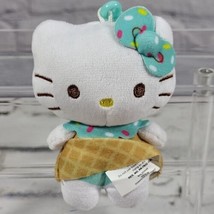 Hello Kitty Plush Keychain Plush Backpack Clipl Ice Cream Waffle Cone - $9.89