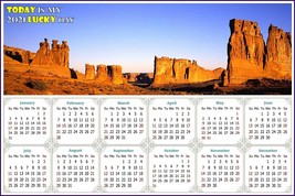 2021 Magnetic Calendar - Today is My Lucky Day - (Arches National Park) - £7.88 GBP