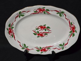 SOUTHINGTON By BAUM 13.25&quot; Oval Serving Platter VICTORIAN HOLIDAY Poinse... - $350.45 MXN