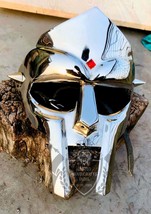 Mf Doom Gladiatore Maschera Argento Finitura IN Acciaio Metallo Maschera - $56.08